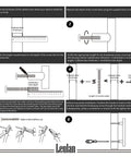 Installation guide for 10 Pack Brushed Nickel And Gold Cabinet Pulls For Kitchen Cabinets and Furniture, showing measurement steps and tools.