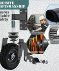 Heavy Duty 8 Inch Swivel Gate Wheels With Locking Brake showing spring mechanism and quality steel components for reliable use.