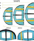 Image showing Portable Windsurfing Inflatable Wing For Wing Foil And Kite Surfing With Clear View Window in 4, 5, 6㎡ sizes.