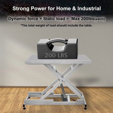 Dang Smooth 12Vdc Electric Linear Actuator With 10 Inch Stroke And Momentary Switch 200 Lb Force IP66 Weatherproof Shell on lift table.