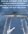 Water spraying from the nozzle of a Fully Automatic Portable Countertop Dishwasher Boasting Four Wash Cycles, Roomy Eight Place Setting Capacity.