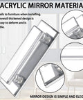 Two Piece Mirror Closet Door Pull Handles Adhesive Self Stick Clear Acrylic Knobs with beveled edges, shown installed on doors
