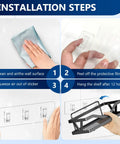 Installation steps for 14 Piece Clear Shower Caddy Replacement Hooks With Heavy Duty No Drill Adhesive Tabs For Secure Bathroom Shelving And Kitchen Organization Quick Click Install.