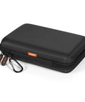 Heavy Duty Rugged Hard Shell Carrying Case For Gps Navigator External Hard Drive And Portable Tech Gear with zipper and carabiner.