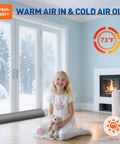 Heavy Duty Triangular Under Door Draft Stopper Works Like A Charm By Plugging Cold Drafts And Road Noise With A Weighted Core That Slides Right Into Place On Any Surface In Cool Gray near a child in a cozy home setting.