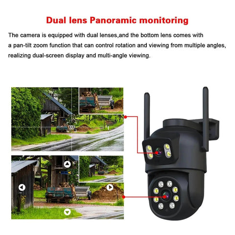 Heavy Duty 8Ch Wireless PtZ Security Camera Kit Featuring Killer 4K 8MP HD Video And Rock Solid Smart Tracking For Zero Hassle Weatherproof WiFi Surveillance Setup with dual lenses and pan-tilt functionality.