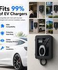 Built Damn Tough Lockable EV Charger Enclosure For Outdoor Use Heavy Duty Cold Rolled Steel Wall Box with Tempered Glass Viewing Window mounted on a wall.