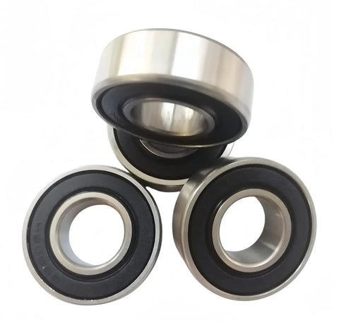 Rock Solid 10 Pack 99502H Mower Spindle Bearings For Kart Wheels Mini Bike Front Axle Murray Cart And Snowblower Drive Bushings 5 8 X 1 3 8 X.433 steel bearings stacked for lawn care replacement parts.