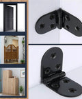 Flippable 180 Degree Folding Table Hinges Set For Cabinets Rear Covers And Closet Doors Durable Zinc Alloy With Black Finish