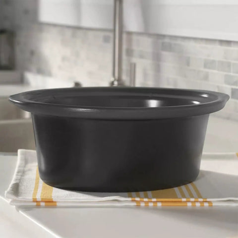 Removeable stoneware pot for Huge 7 Quart Manual Slow Cooker Serving As A Real Weeknight Hero With Removable Stoneware Pot, High And Low Settings Plus Auto Warm Mode, No Fuss Dishwasher Safe Cleanup, Charcoal Finish.
