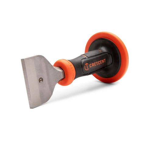 3 Inch Brick Chisel With Heavy Duty Hand Guard For Masonry Projects showing blade and non slip guard