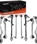 Tough As Nails Eight Piece Front Suspension Control Arm Kit For BMW 1 And 3 Series, displaying control arms and links.