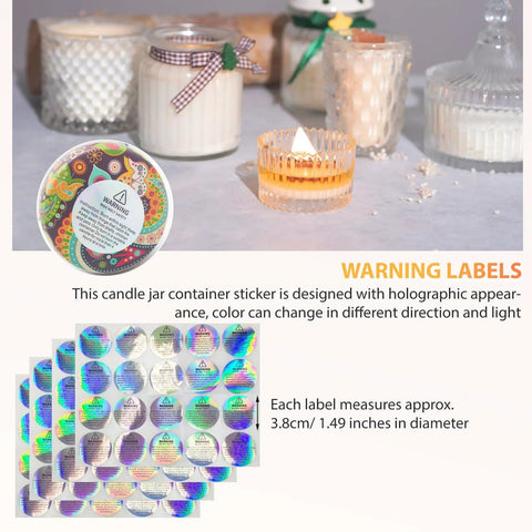 Dope Cherry Wood Candle Wicks Kit For DIY Candles, 100 Pcs with holographic warning labels displayed.