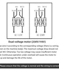 Wiring diagram for Beefy 1.5 HP Pool Pump Motor Single Speed Square Flange showing AC 115V and AC 230V connections.