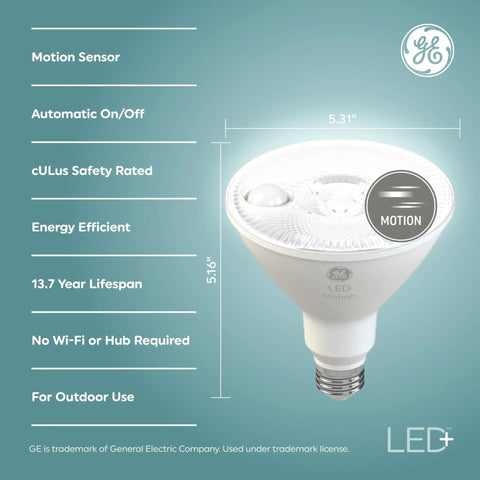 Motion Sensor LED Bulbs For Outdoor Security Floodlight, 15W PAR38 Warm White, Auto On With Night Motion, product features