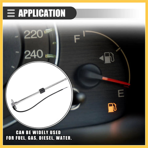Heavy Duty Universal Fuel Sending Unit Float Sensor With Slick Durable Stainless Steel Arm For Boats Trucks And Rvs Anti Corrosion Diesel Gas Tank Water Level Replacement, shown in application for measuring fuel levels.