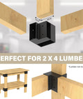 Heavy Duty 3 Way Right Angle Corner Bracket Set For 1.5x3.5 Inch Wood, 8 Pack With Screws installed on wood beams.