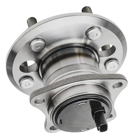 Street Ready Rear Left Wheel Bearing Hub Assembly With Abs Sensor Fits Toyota Avalon Camry Highlander Solara Lexus Es300 Es330 Es350 close-up view with bolts and sensor.