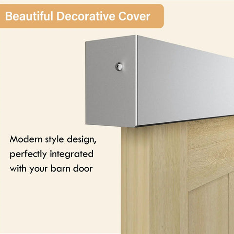 6Ft Double Sliding Barn Door Hardware With Heavy Duty Aluminum Track And Rustproof Silver Finish Featuring Silent Rollers And Shock Stops For Super Smooth Movement And A Tough Build With Hassle Free Setup For A Big Time Room Refresh - modern decorative cover design.