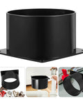 Cabilock Abs Square Air Vent Duct Connector Flange Plastic Outlet Adaptor for Heating Ventilation System, black wall mount.