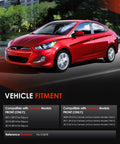 Red Hyundai sedan driving on a city street showcasing vehicle fitment for Sturdy Wheel Hub Bearing 513278 Fits 2009 2016 Hyundai Equus.