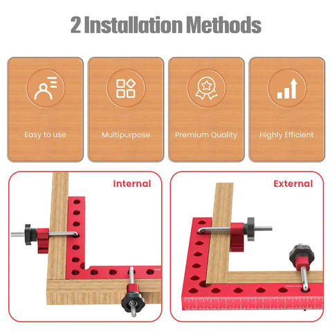 Corner Clamps For Woodworking 4 Pack 90 Degree Right Angle Aluminum Squares 5.5 Inch installation methods diagram