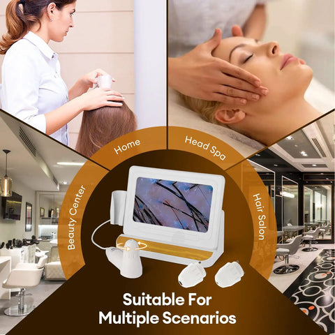 11 Inch HD Scalp Analysis Machine With 50x And 200x Lenses Digital Scalp Microscope for use at home, salons, and spas