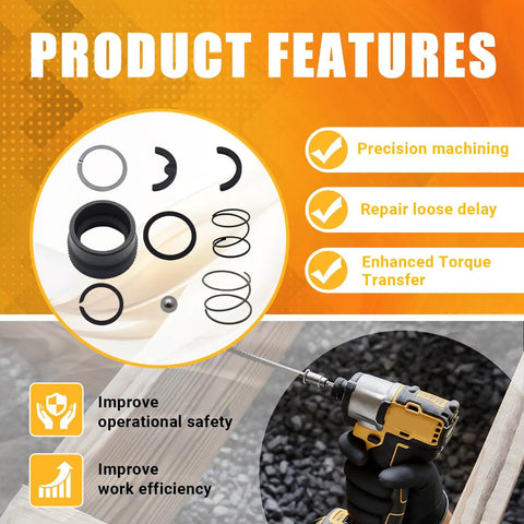 Beefed Up Collar Spring Steel Ball Impact Driver Kit Replacement For Cordless Impact Tools Compatible With DCF845 And DCF850