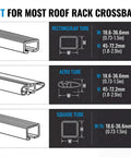 Fit specifications for Heavy Duty Aluminum Roof Ski Rack With Secure Strap Carrier For Skis Snowboards And Paddleboards Universal Crossbar Fit.