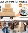 Heavy Duty Pneumatic Casters 10 Inch 4 Pack With 2 Swivel And 2 Rigids, 1200 Lbs Capacity, Rubber Wheel For Carts in Warehouse