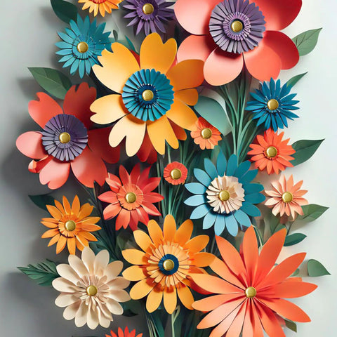 High Quality Brass Paper Fasteners 3/4 Inch Round Metal Brads Ensure Smooth Sailing Through Your Diy Scrapbooking Cards And Art Projects 300 Count Pack Of Robust Craft Supplies That Bring A Pro Vibe To Every Piece, vibrant paper flowers in various colors.