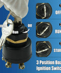 Boat Ignition Switch With Keys For Three Position Magneto Push To Choke No Fuss Install Replacement Panel Mount Fits MP41000 MP52000 87 88107 87 88107A5 Premium Quality Durable Quick Swap For Boats