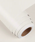 Roll of Cream White Matte Peel And Stick Wallpaper Removable Self Adhesive Thick Vinyl for Cabinets Walls Desks Kitchens