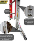 Permanent Mount Heavy Duty Ladder Levelers Full Kit with Pro Grade Side Tip Stabilizer Arms for Two Ladders Easy Install ANSI OSHA