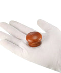 Heavy Duty Round Wood Cabinet Knobs 10 Pack With Matching M4 Screws Matte Brown Drawer Pulls For Modern Kitchen Cupboards Quick Install Vintage Dresser Hardware in hand.