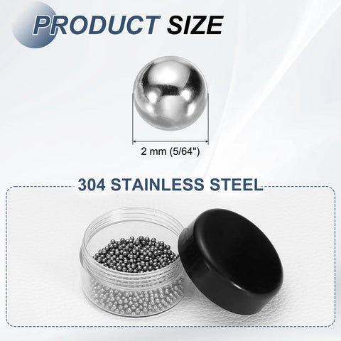 1000 Pack Of 2 mm Precision Bearing Balls Built Different From Top Shelf 304 Stainless Steel With Corrosion Resistant Coating And Straight Up Durable Performance That Runs Smooth As Butter For Real Heavy Duty Applications in a jar.