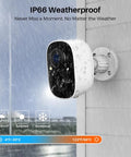 2K Battery Powered Wireless Security Camera for Indoor Outdoor Use With AI Motion Detection, Color Night Vision, IP66 Weatherproof