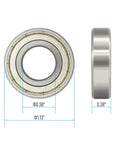 Top Tier 1614ZZ Double Shielded Deep Groove Ball Bearings 10 Pack Chrome Steel Build, 3/8" inner diameter, 1 1/8" outer diameter