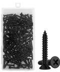 One Inch Wood Screws 130 Piece Set Self Tapping Flat Head Phillips Black Carbon Steel For Indoor Furniture And Woodworking