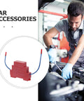 Keep Your Ride Sweet And Secure With This Self Activating Auto Fire Extinguisher Sticker Under The Hood Rapid Heat Detector Compact Fire Suppression Patch For Weekend Warriors, red heat detector with blue wires.