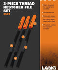 3 Piece Thread Restorer File Set For Damaged External Threads With Metric Rethread Files From 0.75 To 3.00 Millimeter