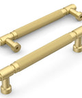Check Out These Swoon Worthy Brushed Gold Knurled Cabinet Pulls 5 Inch Drawer Handles 10 Pack Premium Hardware for Hassle Free Kitchen Upgrade Featuring Smooth Textured Finish And Super Durable Construction. Two brushed gold 5 inch knurled cabinet pulls.