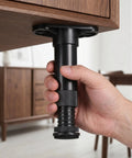 Hand adjusting height of 4-Pack Adjustable Bed Frame Support Legs With Locking Buckles, Plastic Furniture Leveling Feet