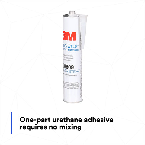 Window Weld Urethane Windshield Adhesive, High-Strength Fast-Cure One-Part Auto Glass Sealant, 10.5 Fl Oz Cartridge, Black