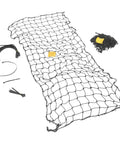 Rock Solid Nylon Pallet Rack Netting Duo in sharp black, 111 by 96 inch nylon mesh, includes setup ties and accessories.