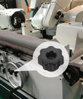 Straight Up Solid 7 Point Star Knobs M6 Metric Female Thread 25Mm Plastic Head on machinery, showcasing use as clamping handles.