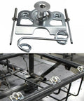 Heavy Duty 1/4 Turn Quick Release Dzus Fasteners Steel Slot Head Buttons with zinc plate springs and dimpled tabs on metal frame.