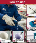 9 In 1 Pvc Pipe Deburring And Chamfering Tool Kit Handles Inner Outer Sizes With Adjustable Depth Guard For No Sweat Slick Bevels And Rock Solid Plumbing Fittings You Trust, showing usage steps for cutting and deburring pipes.