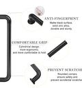 5 Pack 5 Inch Matte Black Kitchen Cabinet Handles with ergonomic cylindrical grip and anti-fingerprint, scratch-resistant design.