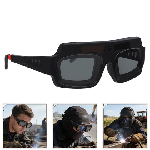 Kickass Auto Darkening Welding Goggles Solar Powered Wraparound Safety Eyewear with heavy duty shield for welding protection.